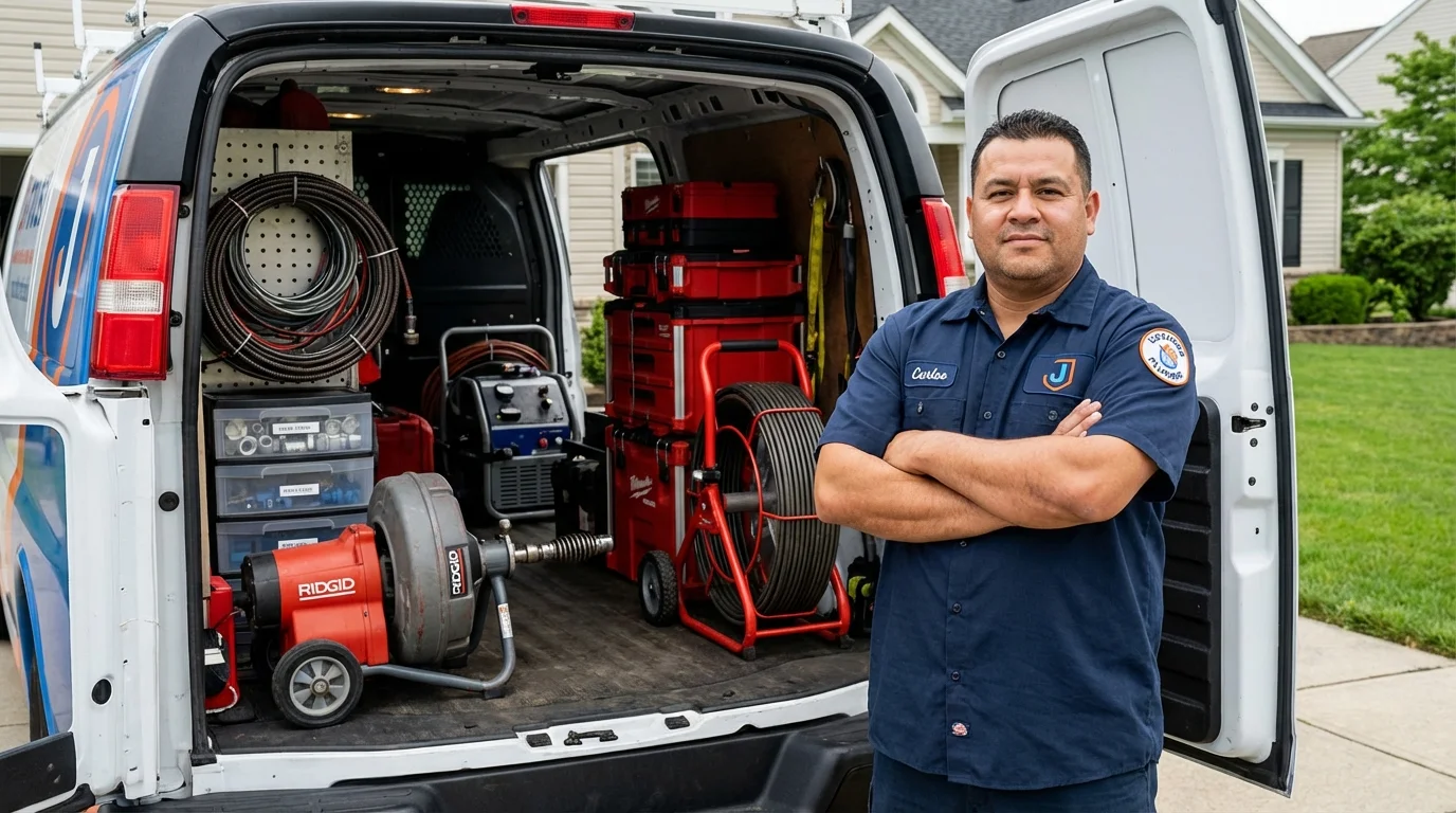 Professional drain cleaning equipment and Johns Plumbing LLC plumber in Kittitas